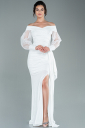 Длинное Вечернее Платье Белый ABU2218