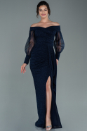 Длинное Вечернее Платье Темно-синий ABU2218