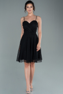 Короткое Ночное Платье Из Кружева Черный ABK1417