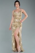 Длинное Вечернее Платье Золотой ABU2426