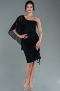 Короткое Платье На Приглашение Черный ABK1424