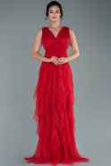 Длинное Выпускное Платье красный ABU2429