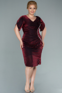 Миди Вечернее Платье Большого Размера Бордовый ABK1427
