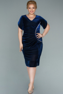 Миди Вечернее Платье Большого Размера Темно-синий ABK1427