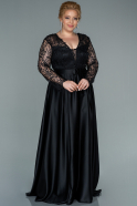 Большое Атласное Платье Черный ABU2439