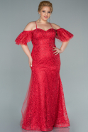 Большое Платье С Кружевами красный ABU2422
