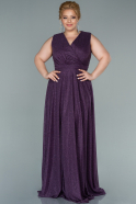Длинное Свободное Вечернее Платье Пурпурный ABU1762