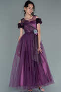Длинное Девичье Платье Пурпурный ABU2446