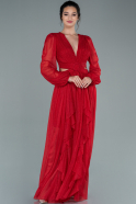 Длинное Вечернее Платье красный ABU2372