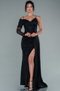 Длинное Вечернее Платье Черный ABU2094