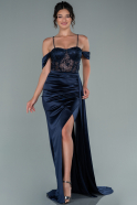 Длинное Вечернее Платье Темно-синий ABU2459