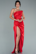 Длинное Атласное Платье Для Помолвки красный ABU2460