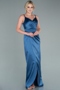 Длинное Помолвочное Платье Серый-Индиго ABU564