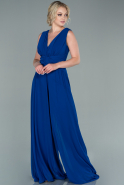Шифоновое Платье На Приглашение Ярко-синий ABT075