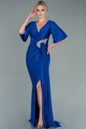 Длинное Вечернее Платье Ярко-синий ABU2443