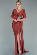 Длинное Вечернее Платье Цвет корицы ABU2443