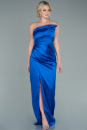 Длинное Атласное Платье Для Помолвки Ярко-синий ABU2460