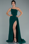 Длинное Вечернее Платье Изумрудно-зеленый ABU2475