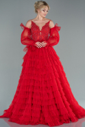 Длинное Платье Высокой Моды красный ABU2482