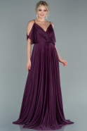 Длинное Вечернее Платье Тёмно-пурпурный ABU2484