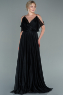 Длинное Вечернее Платье Черный ABU2484