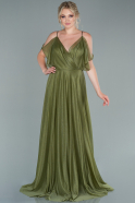 Длинное Вечернее Платье Темно-зеленый ABU2484