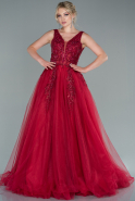 Длинное Вечернее Платье Бордовый ABU2107