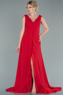 Длинное Шифоновое Вечернее Платье красный ABU2316