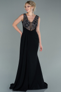 Длинное Вечернее Платье Черный ABU2276
