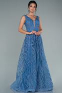 Длинное Вечернее Платье Индиго ABU2418