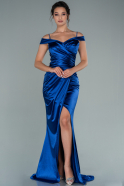 Длинное Выпускное Платье Русалка Ярко-синий ABU2489