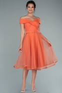Миди Пригласительное Платье Оранжевый ABK1255