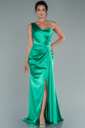 Атласное Платье Русалка Для Вечера зелёный ABU2221