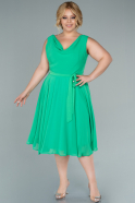 Большое Миди Шифоновое Платье зелёный ABK1467