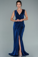 Длинное Вечернее Платье Ярко-синий ABU2295