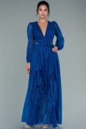Длинное Вечернее Платье Ярко-синий ABU2372