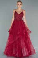 Длинное Вечернее Платье Бордовый ABU2519