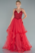 Длинное Вечернее Платье красный ABU2519