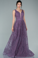 Длинное Вечернее Платье Лавандовый ABU2418