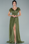 Длинное Вечернее Платье Темно-зеленый ABU2528