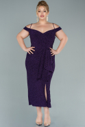 Миди Вечернее Платье Большого Размера Пурпурный ABK1474