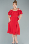 Большое Миди Шифоновое Платье красный ABK1475