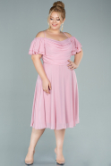 Большое Миди Шифоновое Платье розовый ABK1475