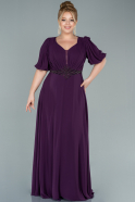 Длинное Шифоновое Вечернее Платье Пурпурный ABU2536