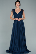 Длинное Вечернее Платье Темно-синий ABU1639