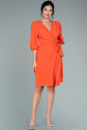Короткое Платье На Приглашение Оранжевый ABK1465