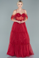Длинное Вечернее Платье Бордовый ABU2545