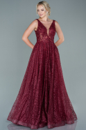 Длинное Вечернее Платье Бордовый ABU2131