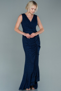 Длинное Вечернее Платье Русалка Темно-синий ABU2556