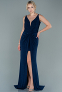 Длинное Вечернее Платье Темно-синий ABU2496